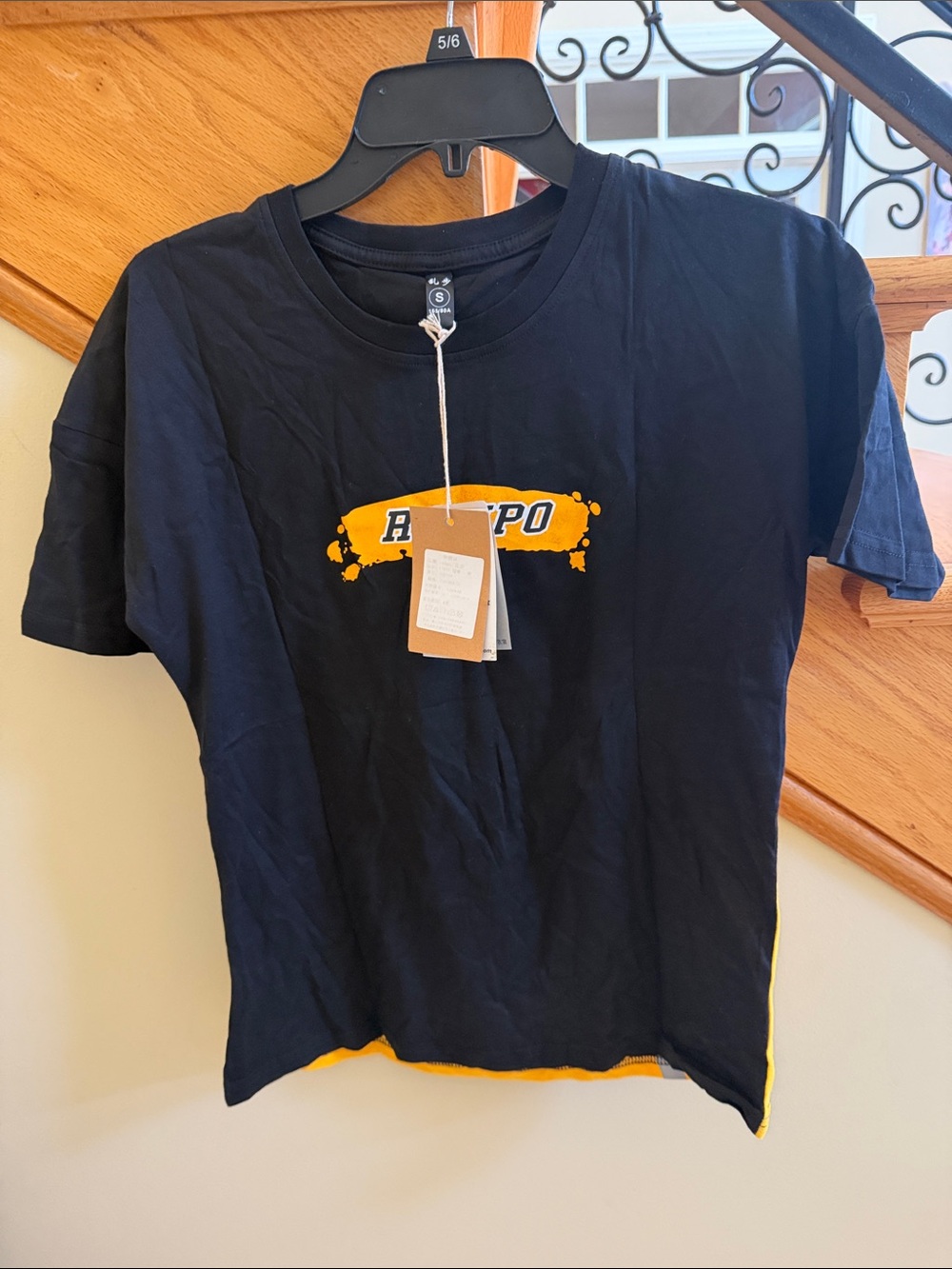 Rampo Black and Yellow Graphic Tee Sz Small New With Tags